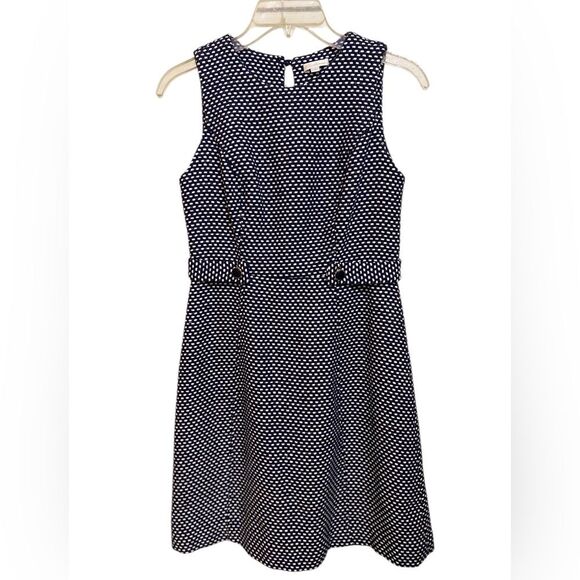 Shoshanna Women’s Angela Shift Navy White Metallic Tweed Dress Classic Size 0 - Picture 9 of 16